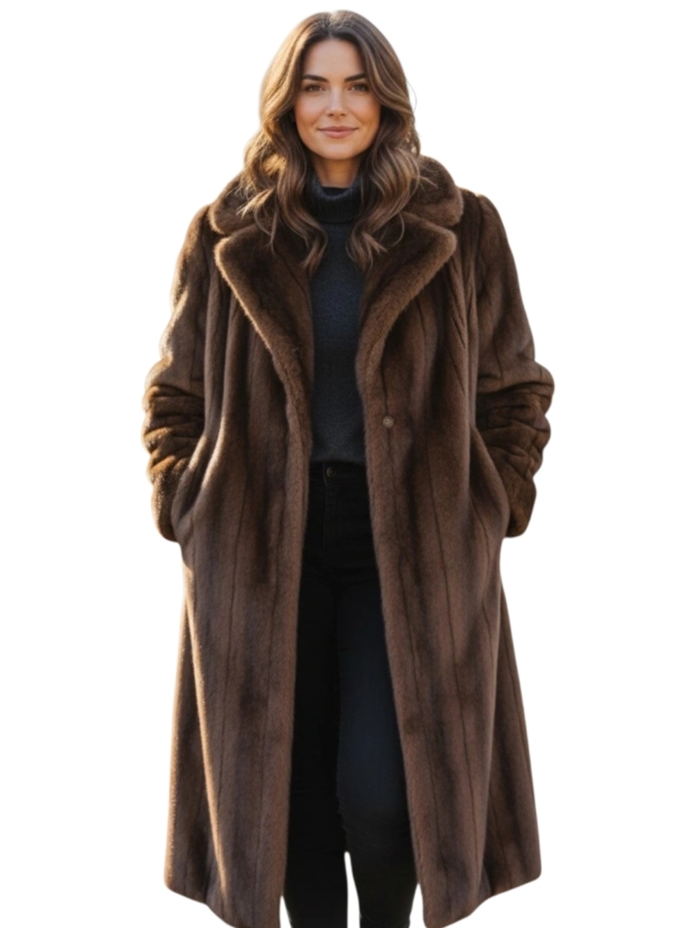 Faux Mink Fur XL Luxury Overcoat by Adrienne Landau - Picture 1 of 5